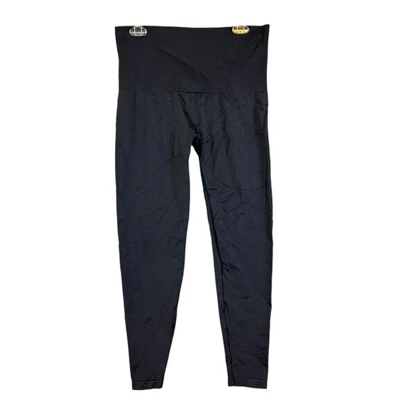 SPANX Assets Leggings Womens Plus Sz 1X Black Ponte Shaping Shapewear Pull On - Picture 1 of 10